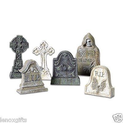 Dept 56 HALLOWEEN Tombstones SET OF 6 Snow Village New FREE