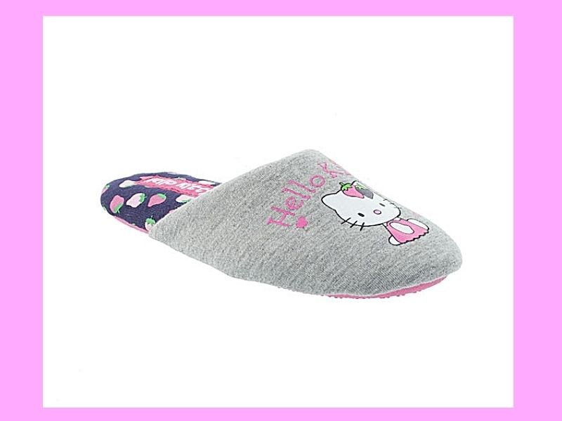 LADIES / GIRLS NEW EX STORE HELLO KITTY SLIP ON HARD SOLE MULE 