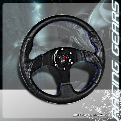   Black Center / Black PVC Leather Steering Wheel Camry Supra Corolla