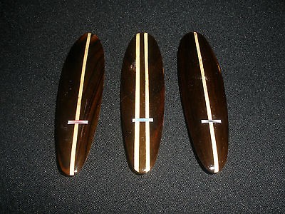 MINIATURE WOOD SURFBOARDS WOOD STRINGERS & FINS 60S SURF BEACH 