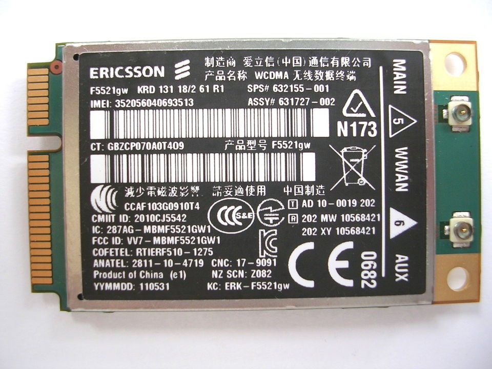 Ericsson F5521GW/HP hs2340 HSPA+ 21Mbps 632155 001 Unlocked