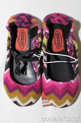 MISSONI FOR TARGET Baby Toddler Girls Knit Zig Zag Ballet Flats Shoes 