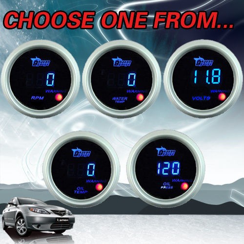 52mm DIGITAL LED WATER TEMP/OIL TEMPERATURE/OIL PRESSURE/TACHOMETER 