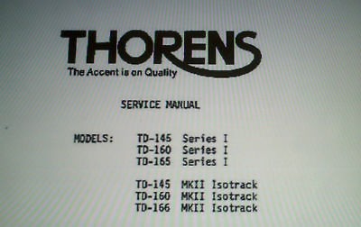 THORENS TD145 TD160 TD165 SERVICE MANUAL BOUND ENG