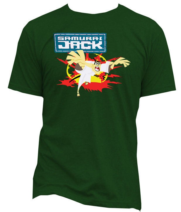 SAMURAI JACK ANIMATED TV SERIES KIDS ARISTIC GREEN VINTAGE T SHIRTS XL 