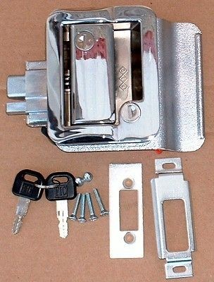 Chrome RV Entry Door Lock Handle Knob w/ deadbolt Camper Travel 