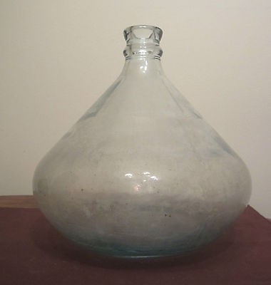   thick rare design demi john carboy wine deopsit coin glass bottle