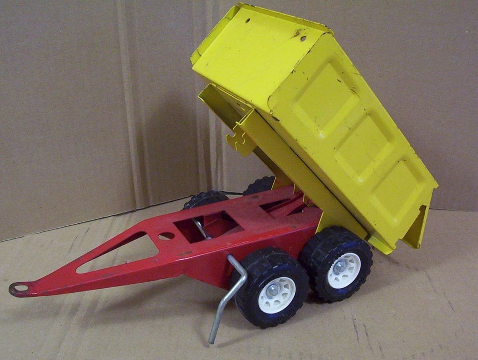 Vintage Tonka Toy Pup Trailer Estate Dump truck Trailer Pressed Steel 