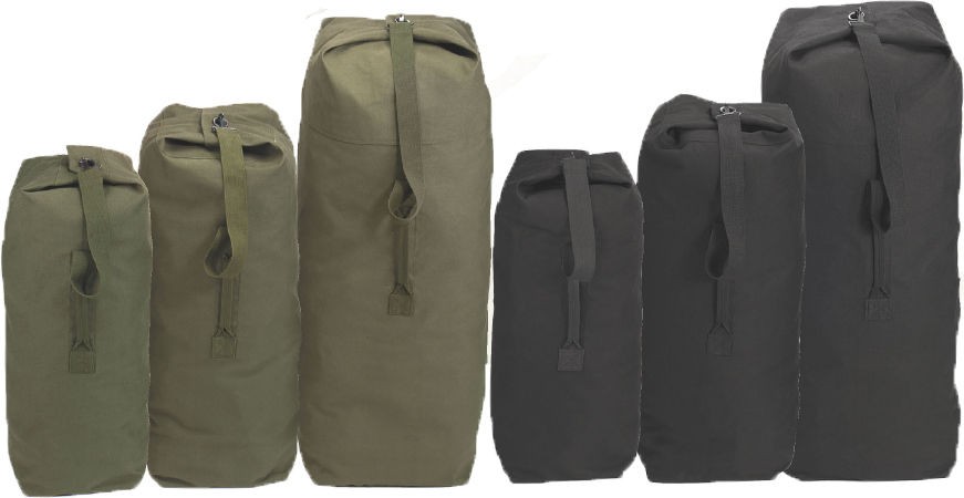 TOP LOAD HEAVY WEIGHT CANVAS MILITARY DUFFLE BAG