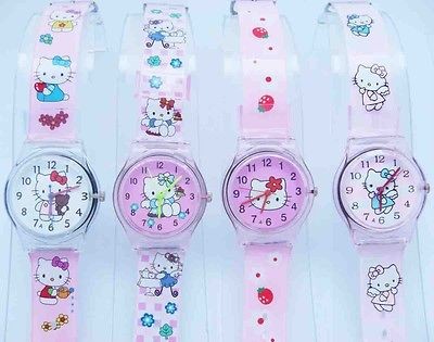 Mix Wholesale 4 pcs Boy Girl Hello Kitty Child Sport Wrist Watch Time 