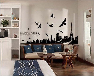 Newly listed Paris Scenery Eiffel Tower Wall Sticker Decor Decals Art 