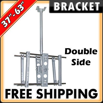 Ceiling Tilt Swivel 37 42 47 50 55 60 63 Double LED TV Mount Bracket 