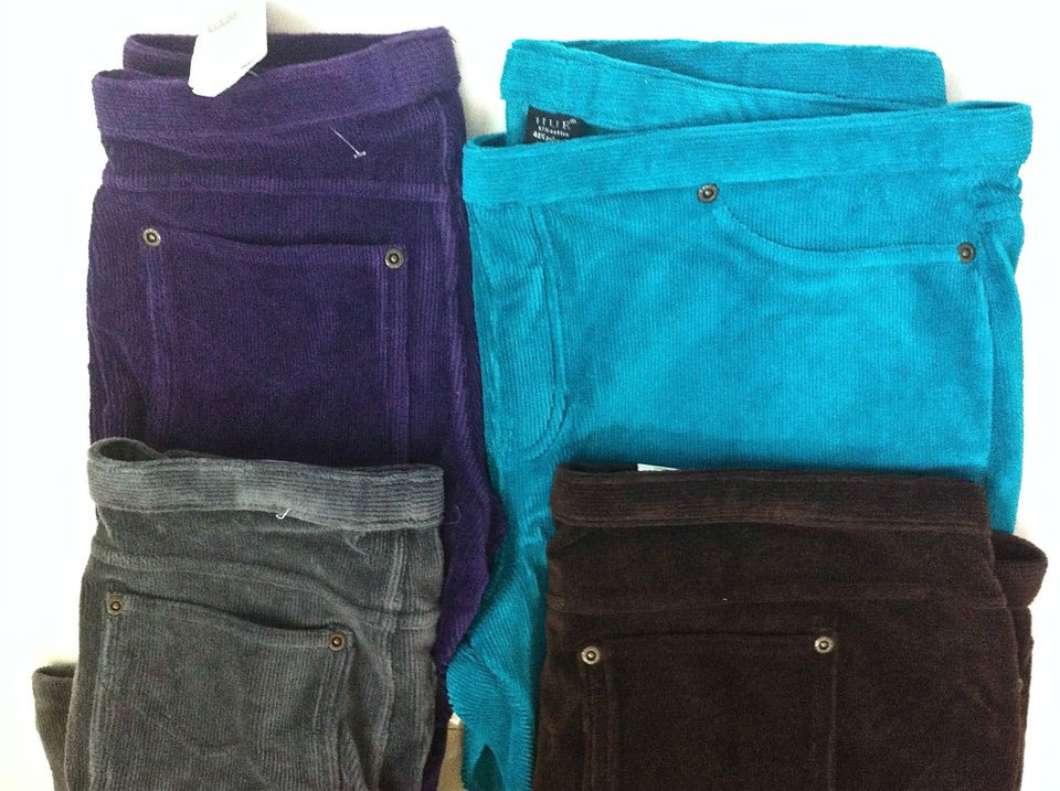 HUE CORDUROY LEGGINGS OR BOOTCUT XS XL BORWN GRAY PURPLE TEAL GREEN $ 