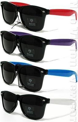 Two Tone Wayfarer Sunglasses Spring Assisted Temples Super Dark Lenses 