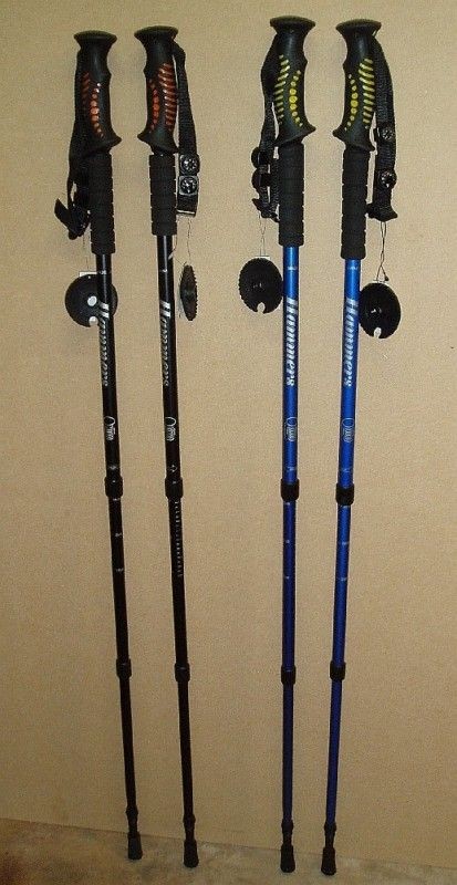 Hammers Adjustable Anti Shock Trekking / Hiking Poles 2 sets Blue 