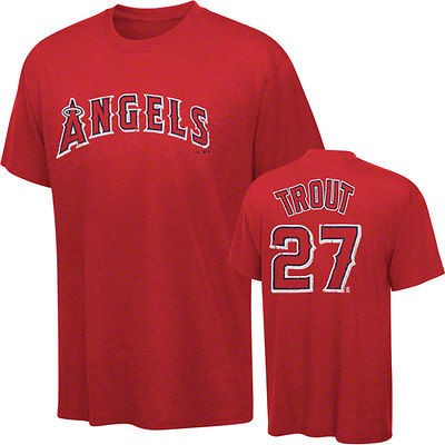   #27 Los Angeles Angels of Anaheim Tri Blend Name & Number T Shirt