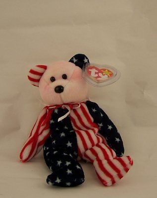 Ty Beanie Baby Spangle 1999 patriotic plush toy bear