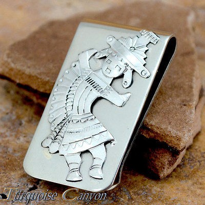 Sterling Kokopelli overlaid on Nickle Money Clip