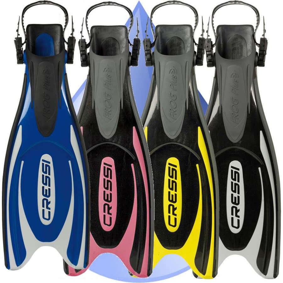 Cressi Frog Plus Open Heel Dive Fins Scuba Flippers   Pink, Blue 