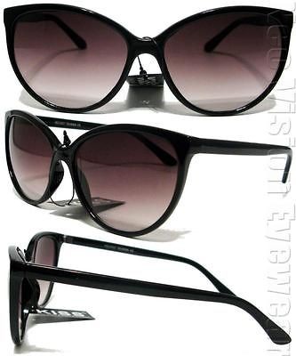 Large Cat Eye Sunglasses Vintage Style Smoke Lens Black K437