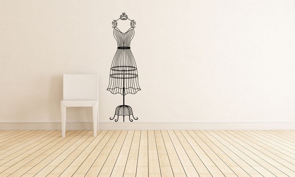   Vintage Wire Dress Frame Vinyl Wall/Window Art Decal/Sticker A213