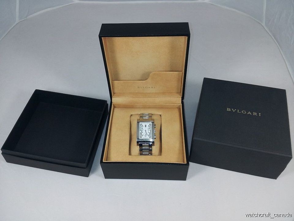 MENS BVLGARI RETTANGOLO CHRONOGRAPH WITH ORIGINAL BOXES