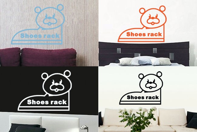 Shoes Rack Art Wall Stickers Decal Wallpaper #Cartoon0116