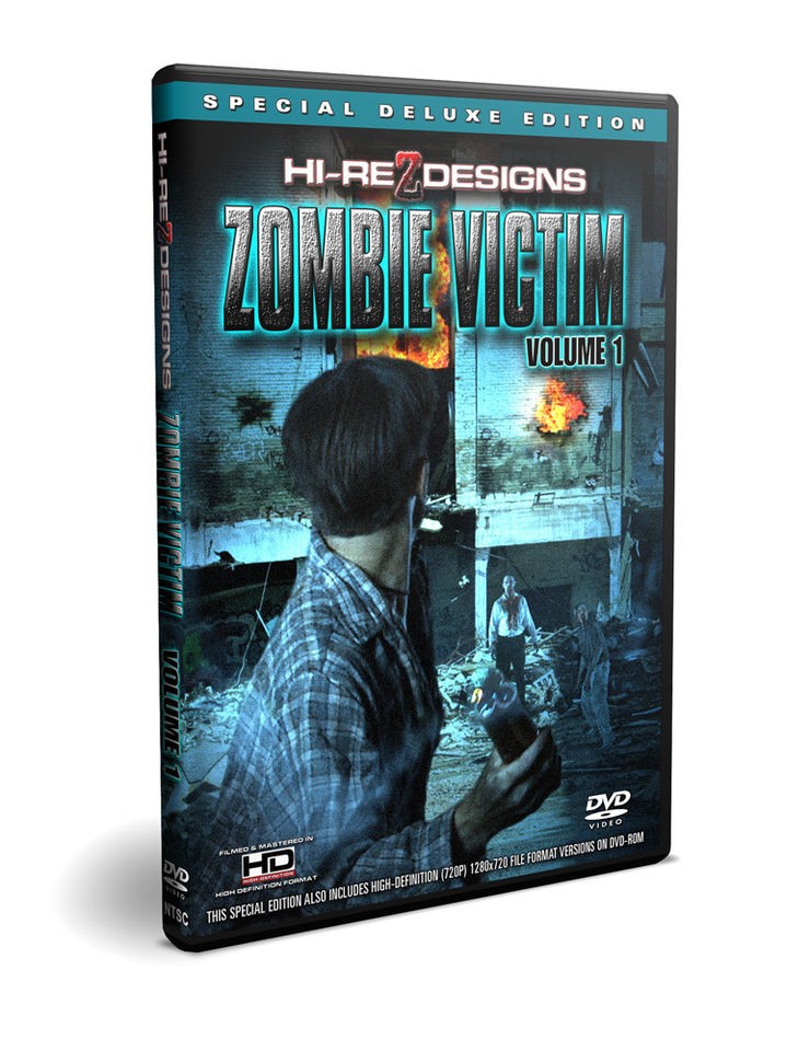 ZOMBIE VICTIM VOL. 1 DVD+HD VIDEO FOR ULTIMATE HALLOWEEN ANIMATRONIC 