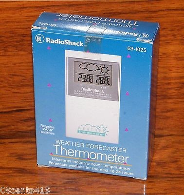 Radio Shack Indoor / Outdoor 12 24 Hour Weather Forecaster Thermometer 