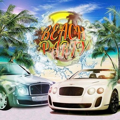 10x10 BEACH BENTLEYS CLUB HIP HOP BACKGROUND BACKDROP