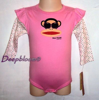 SMALL PAUL FRANK BODYSUIT LONG GIRLS 0 3 M SUNGLASS NEW