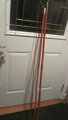   PIECE FISHING POLE ROD BAMBOO & BRASS FITTINGS 12 FEET 6 INCH