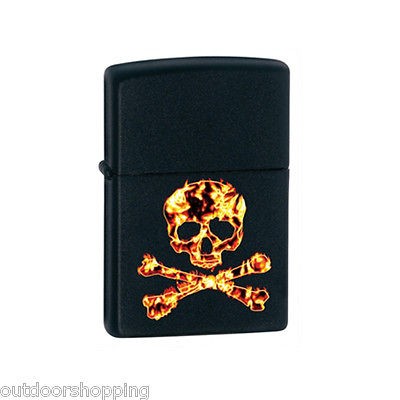 BLACK MATTE CROSSBONE AUTHENTIC ZIPPO LIGHTER   Made in USA