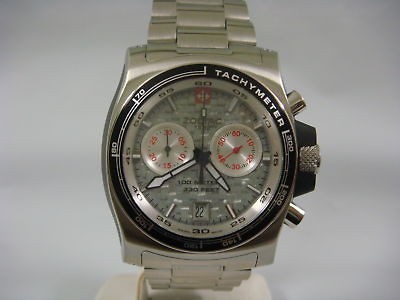 ZODIAC CHRONOGRAPH DATE SILVER DIAL STAINLESS STEEL DATE MENS WATCH 