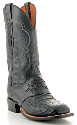 Mens Lucchese Black Hornback Caiman Alligator Western Cowboy Boots NIB 