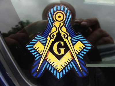 Freemason Mason Auto Truck Compass Square Decal Sticker 3new Custom 