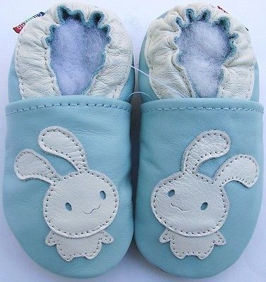 carozoo bunny light blue 12 18m soft sole leather baby shoes