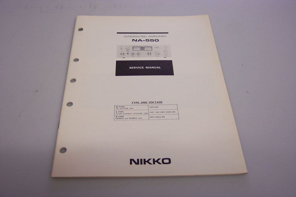 NIKKO NA 550 INTEGRATED AMPLIFIER SERVICE MANUAL H/C