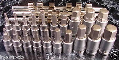 24pc 3/8 1/2 Dr. HEX BIT SOCKET SET SAE / METRIC tool