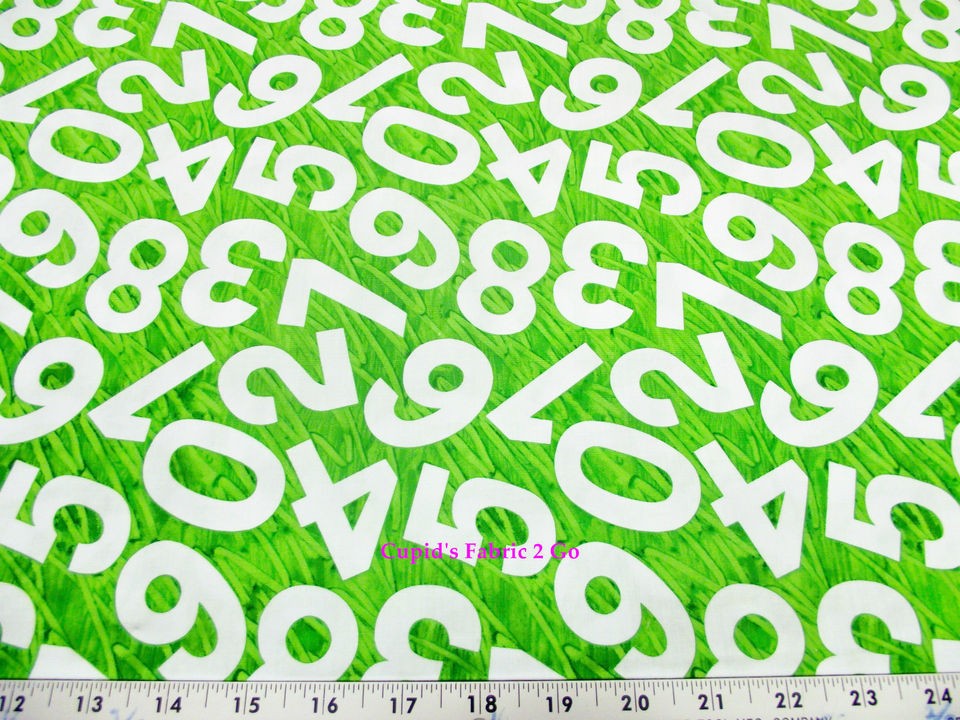 Andover Fabrics THE VERY HUNGRY CATERPILLAR Numbers Green Fabric BTY