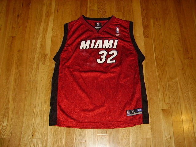 REEBOK SHAQUILLE SHAQ ONEAL RED MIAMI HEAT YOUTH NBA THROWBACK JERSEY 