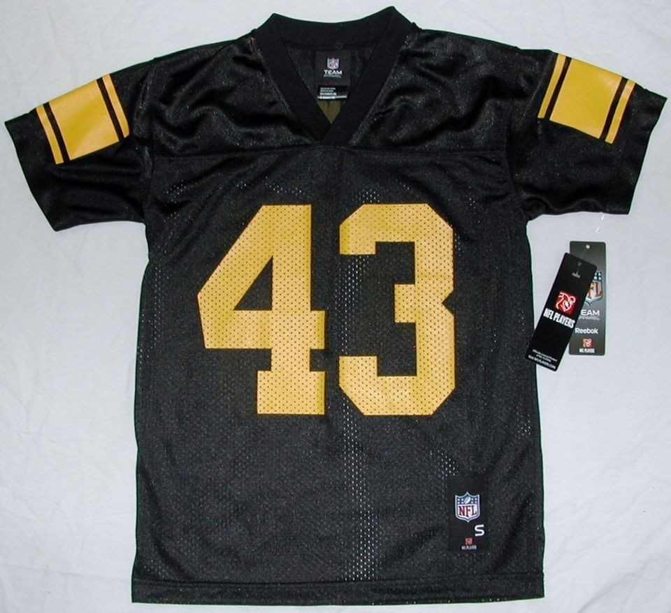   STEELERS TROY POLAMALU #43 REEBOK REPLICA JERSEY ALT YOUTH S M L XL