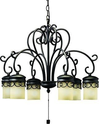 Kichler 15408BKT Textured Black Almeria 12V Outdoor Chandelier   Low 