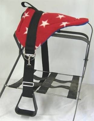 MINI HORSE / SM PONY BAREBACK PAD SADDLE RED/WHITE STARS WITH 