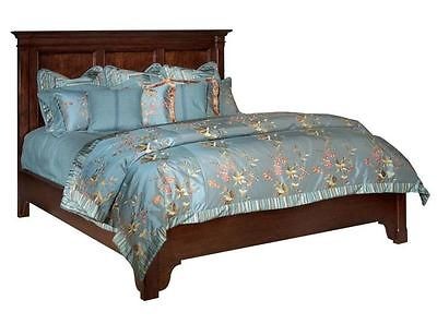   ENGLISH TUDOR STYLE PANELED KING SIZE BED, SOLID WOOD, ALDER/CHERRY