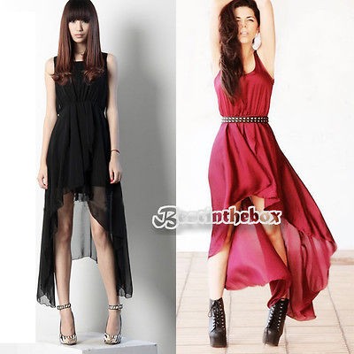 Fashion New Womens Temperament Irregular Skirt Gauze Long Maxi Dress