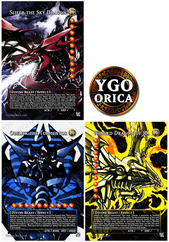 1x Egyptian God Card Set of 3 (1 of Ea) ♔ YuGiOh Non Holo Orica 