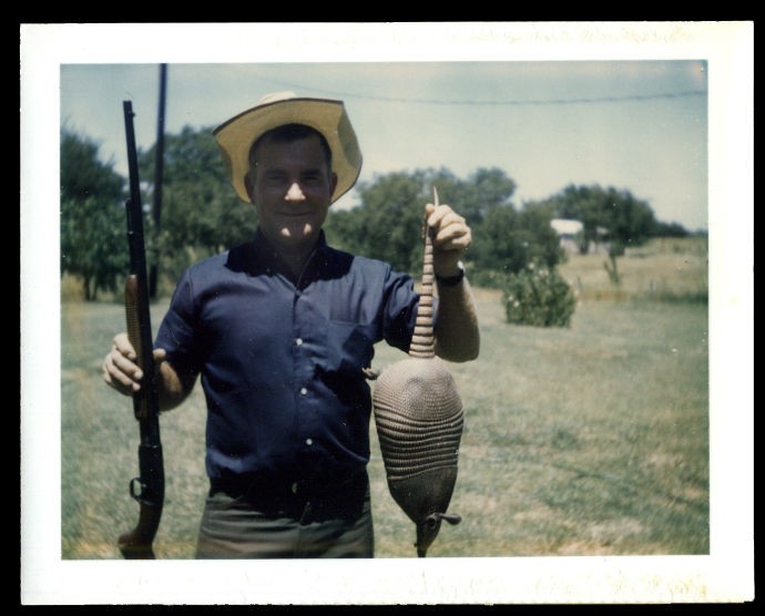 HUNTING RIFLE GOOD OLD BOY DANGLES DEAD AARDVARK 60s POLAROID PHOTO