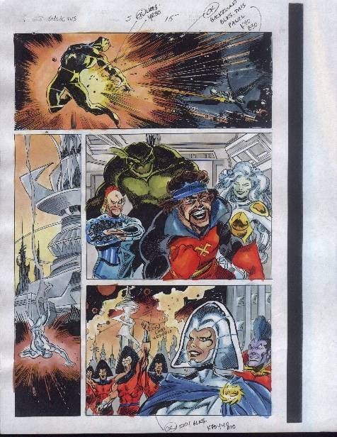 JOHN BUSCEMA SILVER SURFER MARVEL COLOR GUIDE ART PAGEMORE IN OUR 