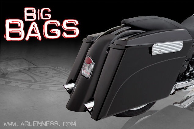 HARLEY TOURING ARLEN NESS BIG BAGS STRETCHED SADDL 93 2012 FLHX 